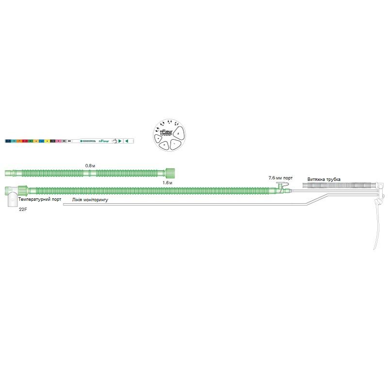 nFLOW система з проводом підігріву для назального СРАР новонароджених, довжина 1,6 м (m)